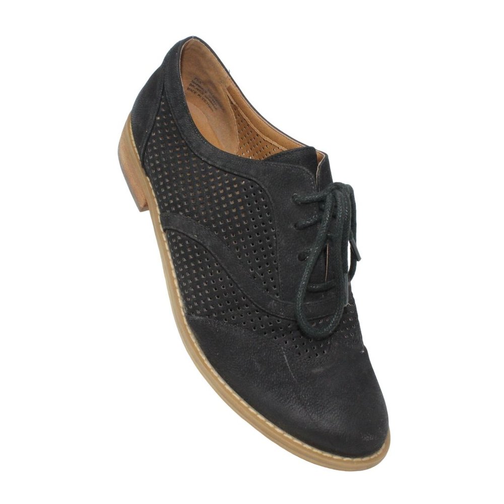 Melrose And Market Womens Size 7M Black Classic Perforated Oxfords Shoes - Picture 1 of 12